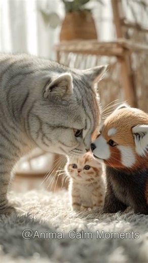 “Cutest Moment Ever: Red Panda Meets Cat”