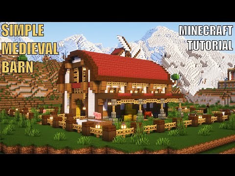 Minecraft: How to Build Simple Medieval Barn - Tutorial