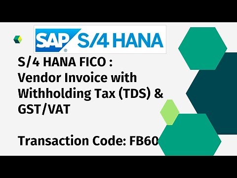 Vendor Invoice with Withholding Tax and GST VAT: FB60