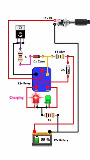 24 on Instagram: "Smart Automatic 12V Battery Charger Auto Cut-Off circuit #smart #automatic #12v #battery #charger #auto #cut #off #circuit #electronics #viral #instagram #reels #skymadofficials"