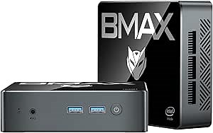 BMAX Mini PC Intel N150 (up to 3.6 Ghz) 16GB RAM 512GB M.2 SSD W-11 Pro, B4 Turbo Micro Desktop Computer 4K Three Display HDMI/Gigabit Ethernet/WiFi 5/BT5.0/Type-C (full features) Office Business VESA