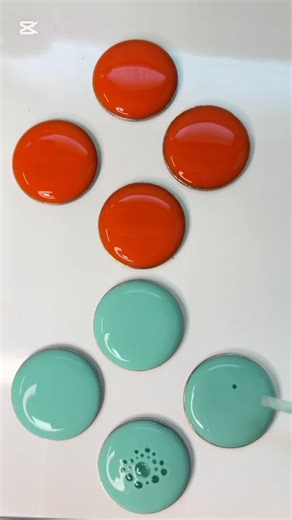 Glossy Resin Drops in Motion – Red & Mint Aesthetic #satisfyingvideo #colormixing #oddlysatisfying