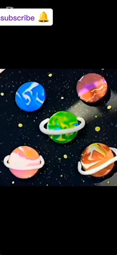 how to make solar system or planets with color full clay #diy #colors #clayart