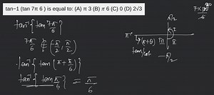 tan−1 (tan 7π 6 ) is equal to: (A) π 3 (B) 𝜋 6 (C) 0 (D) 2√3... | Filo
