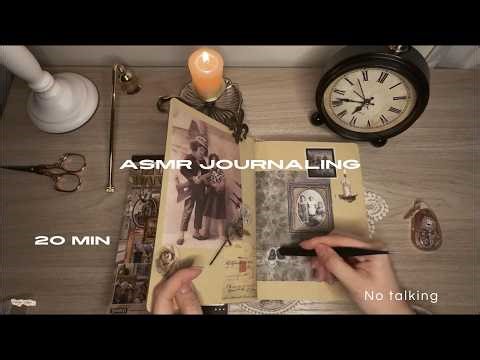 ASMR Journaling | Decorating My Journal with Vintage Stickers (No Talking)