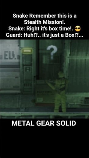 Guard: Huh!?.. It's just a Box!?.. #MGS1 #MGS #box #guard #stealth #mission #metalgearsolid #snake