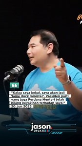 43K views · 647 reactions | "Kalau saya kekal, saya akan jadi 'lame duck minister'. Presiden parti yang juga Perdana Menteri telah hilang keyakinan terhadap saya." - Rafizi Ramli #rafiziramli #yangberhentimenteri | Jason Yew | Facebook