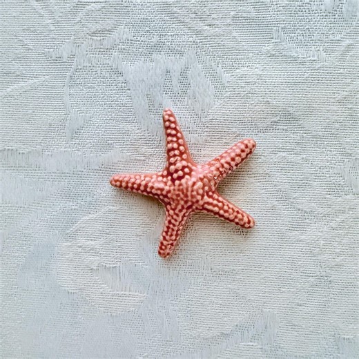 Burnt Orange Ceramic Starfish, Hand Painted Art Tile, Seascape Mosaic Supply - Etsy
