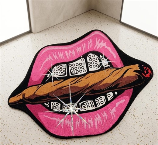 Pink Lip Shaped Rug, Creative Kiss Area Rug for Bedroom, Trendy Aesthetic Dorm Decor, Soft Funky Plush Bath Mat, Girly Home Decor Gift - Etsy