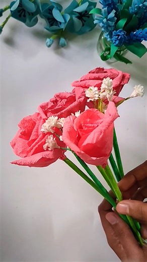 Aesthetic rose from tissue paper | Diy paper crafts #diy #paperflowers #craft