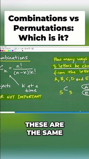 Combinations Explained Choosing 3 Letters from 5 #maths #maths #mathematics #education