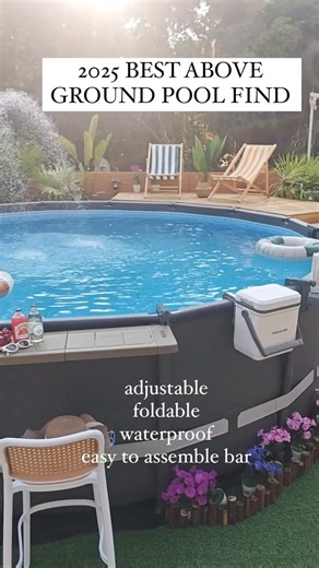 Poolhacker on Instagram: "Above ground pool find.Best pool bar EVER! I love it’s adjustable so you can set drinks on there while in the pool or hang out outside of the pool and have a drink! #poolhacker #pool #abovegroundpool #poolaccessories #pooltok #poolmusthaves #poolhackerpoolfountain #summer #poolsetup #poolideas #summerishere #abovegroundpoolsetup #poolideas #poolbar #swimupbar #bartable"