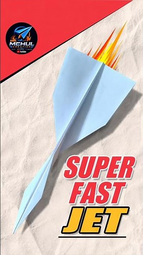 How to Make the Super Fast Jet Paper Airplane, Homemade Origami Long Distance Flying Jet ✈️🚀 #shorts
