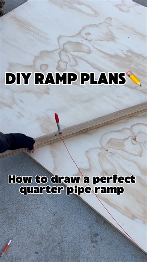 ༺𝔹𝕣𝕪𝕒𝕟༻ on Instagram: "DIY quarter pipe: How to draw a perfect quarter pipe transition at home. #skateboarding #skate #diy"