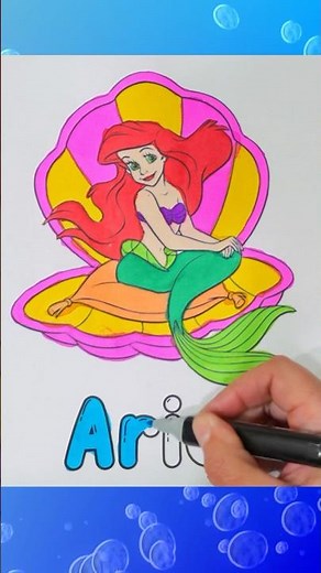 Coloring Ariel, The Little Mermaid - Under the Sea