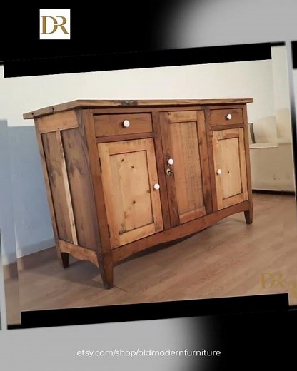 Vintage Italian Pine Sideboard | Rustic Media Console, 19th Century