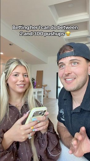 Betting her I can do between 2 and 300 pushups 😂 #prank #funny #couple