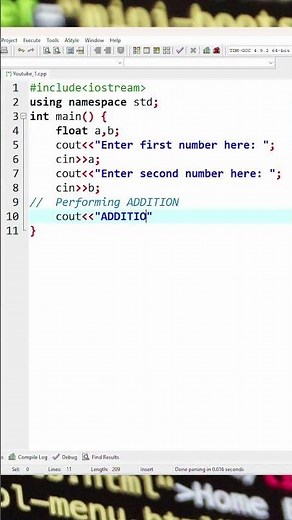 C++ || Program | Adding any two Numbers in Dev C++ ||