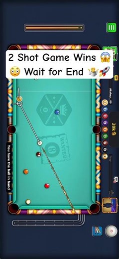 Only 2 Shot game wins 😱🚀 #8ballpool #youtubeshorts #shortsfeed #viralshorts #gameplay #miniclip