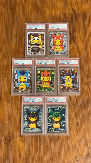 A lineup every Pikachu collector wants ⚡ Seven iconic Poncho-Wearing and Pretend Pikachu cards from the XY and Sun & Moon eras. Unified in PSA GEM MT 10 condition with sequential PSA certs. Find this and more now in our Pokémon & TCG Auction Featuring Logan Paul’s Pikachu Illustrator: https://bit.ly/45AOyCA | Goldin