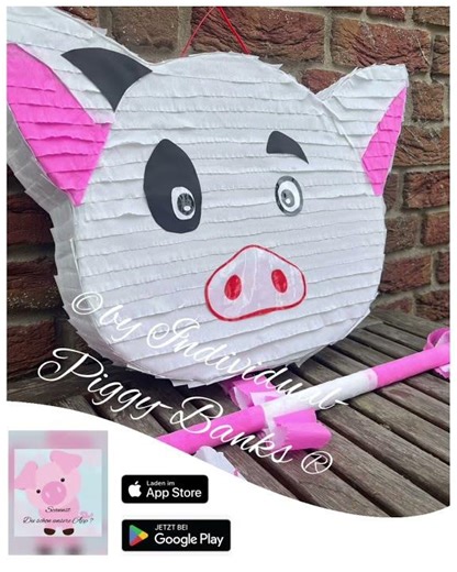 Pinata Schwein Schlagpinata Glücksschwein Geburtstag Hochzeit Geldgeschenk