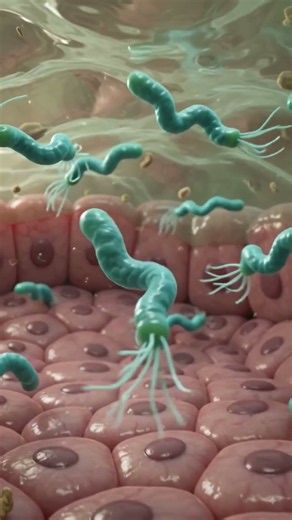 H. Pylori Bacteria in Stomach 🦠 | How H. Pylori Causes Ulcer & Gastritis #shorts