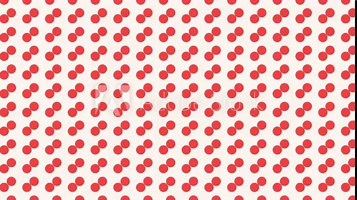 A vibrant and playful red and white polka dot pattern, with overlapping and non-overlapping dots arranged in a circular formation. The repeating design creates a seamless and energetic visual