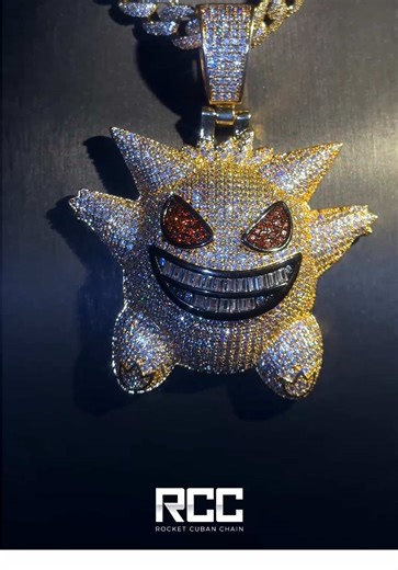 Custom Gengar Pokemon Hip Hop Jewelry