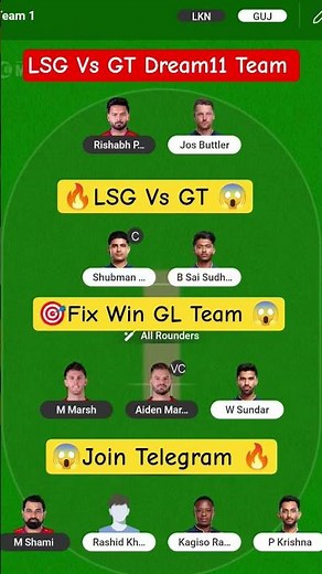 LSG vs GT Dream11 Prediction | GT vs LSG 2026 COMPARISON | LSG vs GT Dream11 Prediction #ipl2026