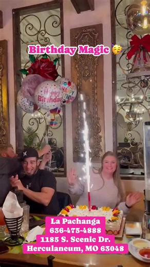 Birthday magic at La Pachanga! 🎂✨ We surprised a lucky guest with cake and all the fiesta vibes — because every birthday deserves margaritas, sizzling fajitas, and a whole lot of cheer. Want your next celebration here? - Reserve a spot: (636) 475-4888 - Visit: 1185 S. Scenic Dr, Herculaneum, MO 63048 - Delivery available via Uber Eats & DoorDash - VOTED 2025 Best Mexican Restaurant in Jefferson County 🌮🏅 Join the party — tag who you’d bring and tell us how you celebrate! 🍰🪅 #LaPachanga #Bir