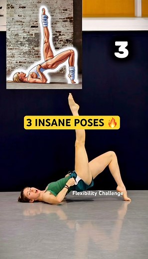 3 Insane Poses You HAVE To Try 🔥 These look pretty cool, can You do them ALL? 👀 👇 #flexibility #stretching #yogaposes #yogachallenge #gymnast #yogapractice #contortion #calisthenics #flexible #splits #handstand #flexibilitytraining #poledance #aerial | Flex with Olha