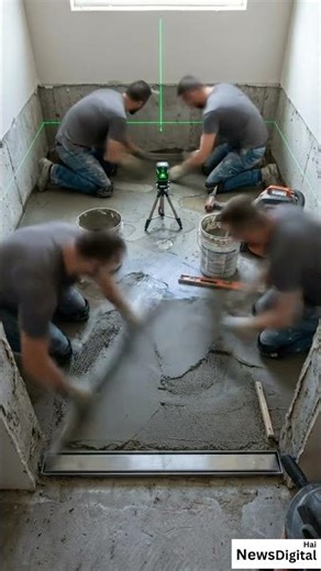 Perfect Shower Drain Slope Fix ✅🚿 (Satisfying Timelapse) #shorts