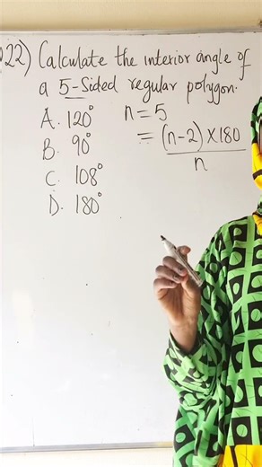 JAMB 2025 Q22- Interior angle of a regular polygon #maths
