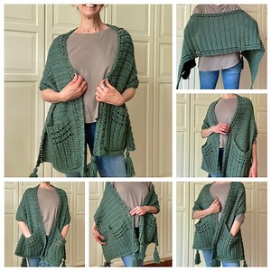EASY Crochet Pocket Shawl PATTERN, Pocket Scarf Crochet Wrap, Easy Womens Crochet Wrap, Digital Download *easy Pleases-me Pocket Shawl* PDF - Etsy