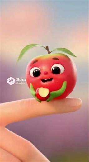 Apple Character Gets Way Too Excited About Food 🍎😋 #animation #funny #shorts