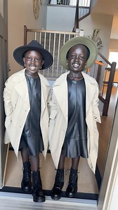 11K views · 10K reactions | Agot, Ayuen and Abiei going out! #kidsfashionistamodel #kids #kidsstyle #faahion #outfits #glowingskin #sisters #hats #blackdress #trenchcoat | Bäny Yarr Deng | Facebook