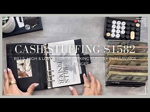 Cash Stuffing $1,582 💸 | Bills, High & Low Priority Sinking Funds + Fun Savings Challenges