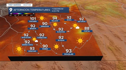 Sierra Vista warms into the 90s as heat lingers across Cochise County