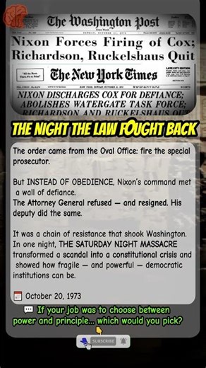 The Night the Law Fought Back ⚖️ | Saturday Night Massacre (1973) | #shorts #shortsfeed