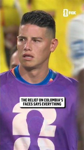 Relief and happiness for Colombian players as they are on the way to the Round of 16