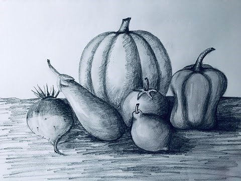 How to Draw Vegetable Still Life Pencil Drawing Techniques