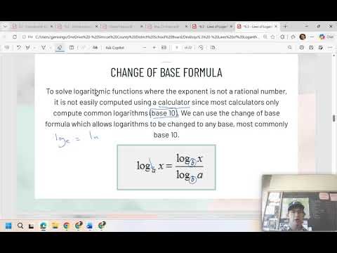 6.3 Laws of Logarithms MHF4U