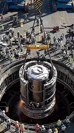 Massive core installation! Precision heavy#shorts #heavylift #megaproject #viralshorts#mustwatch