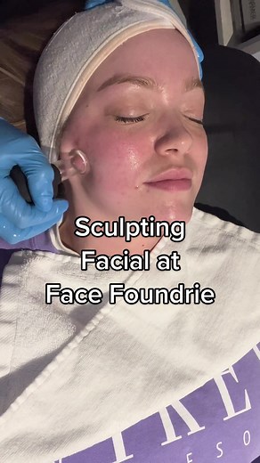 Come with me for a sculpt facial at the new @FACE FOUNDRIÉ in Apple Valley 🤍 This facial feels so relaxing and is like a massage for your face 💆🏼‍♀️ thank you for having me! #facefoundrie #facialtreatment #skincare #relaxing #acne