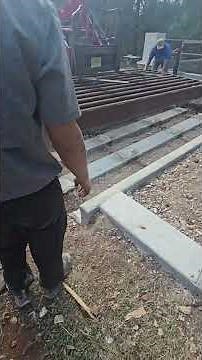 Cattle guard installation with thick concrete beams #concrete #ranch #cattle #diy