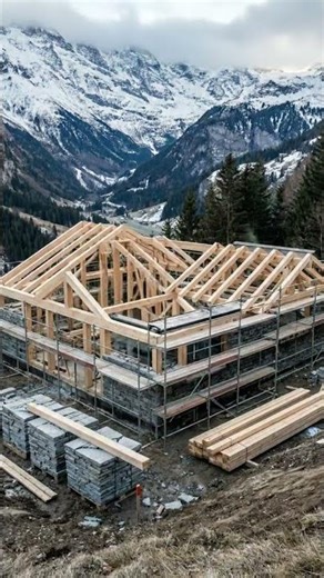 Swiss Alps House Timelapse | Modern Alpine Home Built from Empty Land #timelapse #home