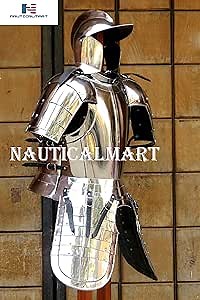 Medieval Kaspar Suit of Armor Set Silver Halloween Costume