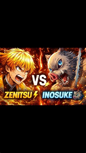 ZENITSU ⚡ vs INOSUKE 🐗 | Who Wins? 😱 | Demon Slayer #animeedit #demonslayer #youtubeshorts #shorts