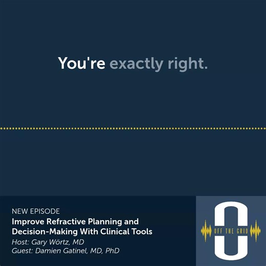 [Ophthalmology off the Grid] In this episode, Gary Wörtz, MD, sits down with Damien Gatinel, MD, PhD, to explore powerful online ophthalmic tools designed to improve refractive planning and clinical decision-making. Listen here: https://ow.ly/lKqA50XQ6Zy | Cataract & Refractive Surgery Today