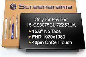 SCREENARAMA New Screen Replacement for HP Pavilion 15-CS3075CL 7ZZ53UA, OnCell Touch, FHD 1920x1080, IPS, Matte, LCD LED Display with Tools